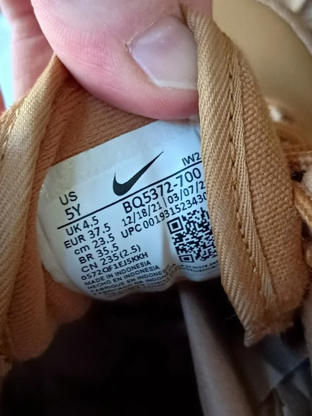 Nike Manoa Leather Outdoor Boots Kids Sizes Wheat/Black_5
